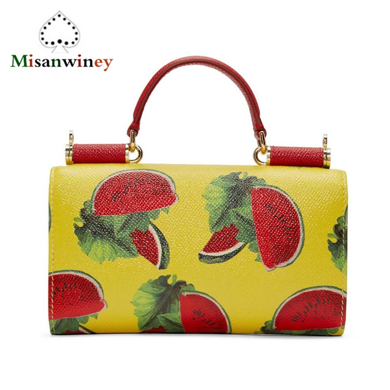 Фото Принт с фруктами роспись серии модный бренд суперзвезда Show Для женщин сумка