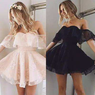 Sweet Womens Lace Floral Crochet Short Mini Dresses Vestidos Off Shoulder Evening Formal Party Ball Gown Prom Tutu Tulle Dress
Sweet Womens Lace Floral Crochet Short Mini Dresses Vestidos Off Shoulder Evening Formal Party Ball Gown Prom Tutu Tulle Dress