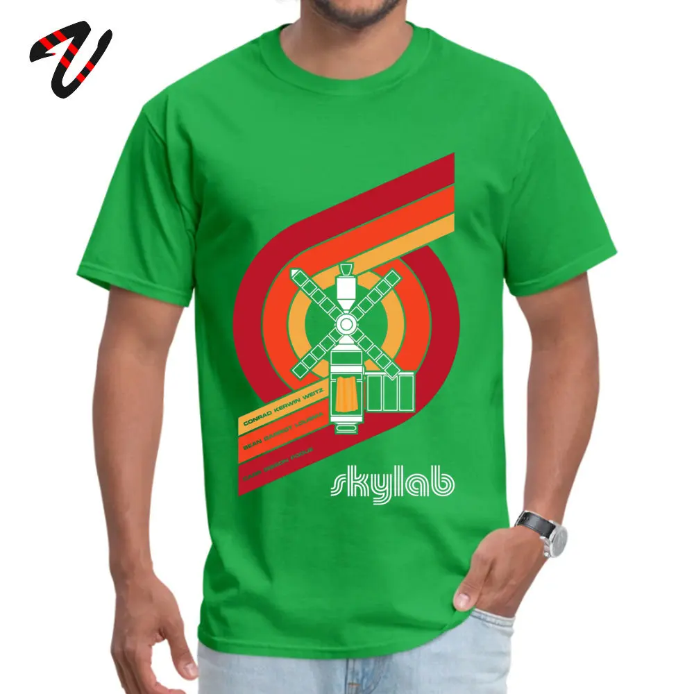 SKYLAB Large Print 100% Cotton Tops & Tees for Men Design T-shirts Party Funny Crew Neck Tops Shirt Short Sleeve SKYLAB - Large Print -15227 green