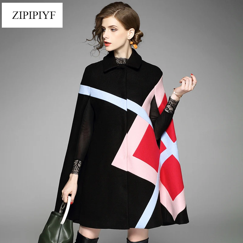 High quality 2017 women autumn winter fashion geometric covered button cloak office lady woolencoat wide-waisted outwear L8823
High quality 2017 women autumn winter fashion geometric covered button cloak office lady woolencoat wide-waisted outwear L8823