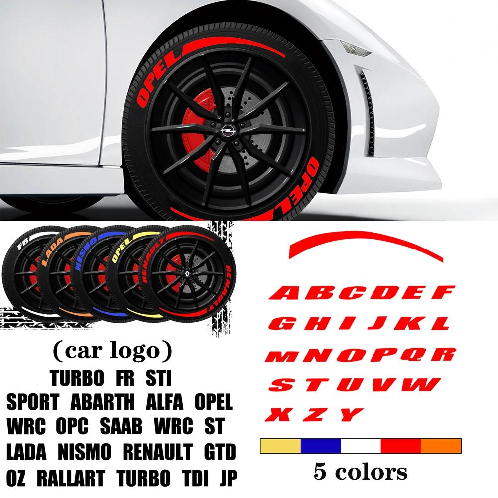 Car Wheel Stickers Tire 3D Sticker Letter Custom Emblems for ST TRD FR Abarth Opel Mini Lada Opc Nismo TDI Alfa Renault WRC Etc.
Car Wheel Stickers Tire 3D Sticker Letter Custom Emblems for ST TRD FR Abarth Opel Mini Lada Opc Nismo TDI Alfa Renault WRC Etc.