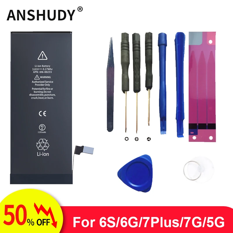 Phone Lithium Battery For iPhone 7 7P 6S 6 5 3300mAh 2150mAh 1440mAh High Capacity Zero Cycle Replacement Batteries + Free Tools
Phone Lithium Battery For iPhone 7 7P 6S 6 5 3300mAh 2150mAh 1440mAh High Capacity Zero Cycle Replacement Batteries + Free Tools