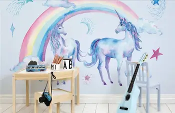 Modern cute beautiful rainbow unicorn Pegasus TV bedroom living room background wallpaper mural
Modern cute beautiful rainbow unicorn Pegasus TV bedroom living room background wallpaper mural