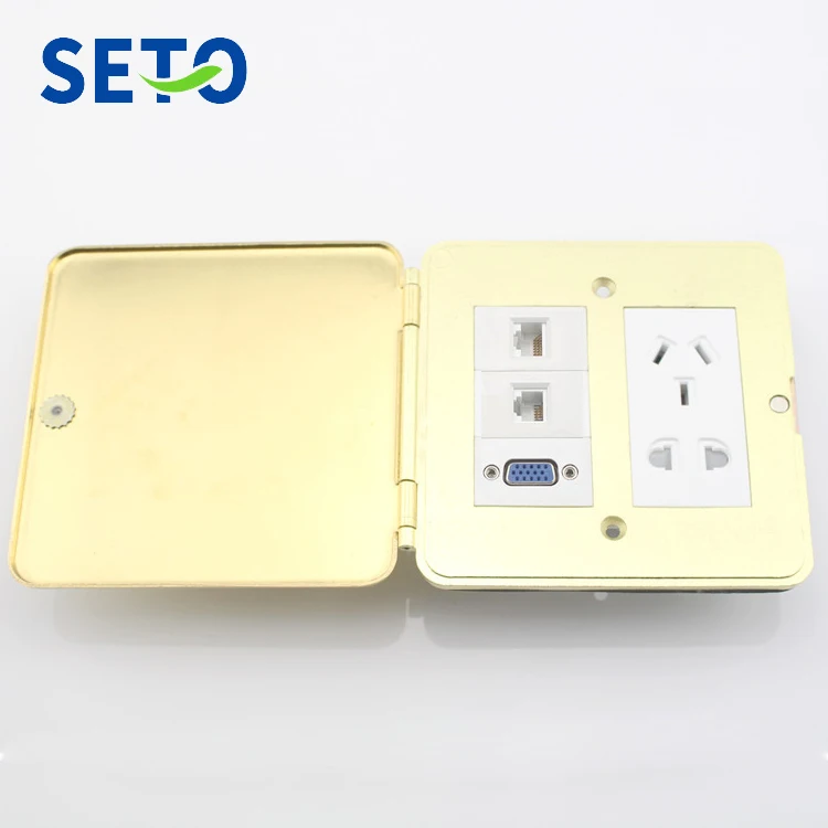 SeTo Flip Cover Type Floor Socket RJ45 Cat5e + RJ11 Cat3 + VGA + Five Hole Power Socket Wall Plate Keystone Receptacle
SeTo Flip Cover Type Floor Socket RJ45 Cat5e + RJ11 Cat3 + VGA + Five Hole Power Socket Wall Plate Keystone Receptacle