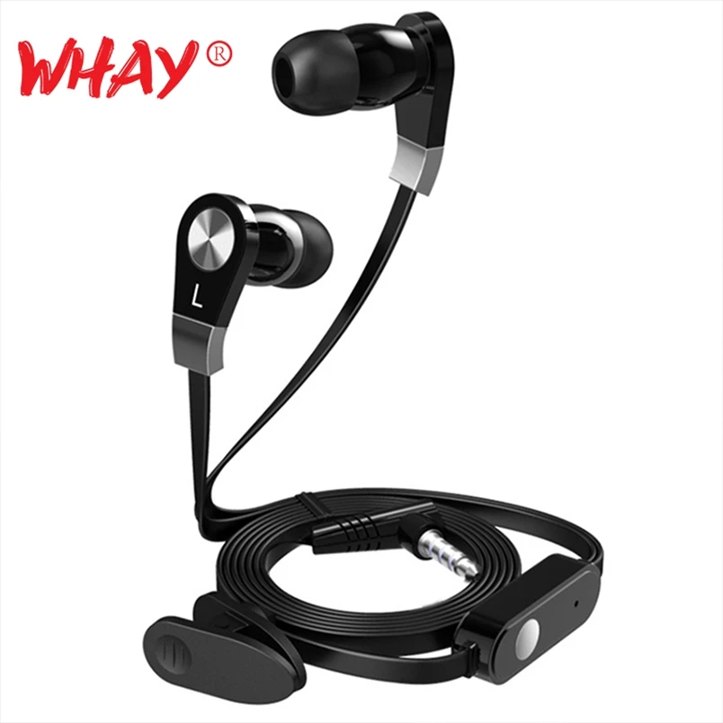WhaY Stereo Bass Earphone Flat Cord In ear Wired Headphone with Microphone for iphone xiaomi samsung Clear Hifi 3.5mm Earphones
WhaY Stereo Bass Earphone Flat Cord In ear Wired Headphone with Microphone for iphone xiaomi samsung Clear Hifi 3.5mm Earphones