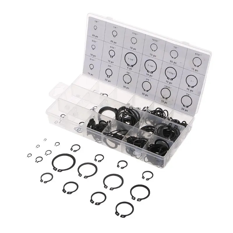300Pcs 1-14" E-Clip Snap Circlip Kits Retaining Ring Retention of Bearings Assortment Case
300Pcs 1-14" E-Clip Snap Circlip Kits Retaining Ring Retention of Bearings Assortment Case