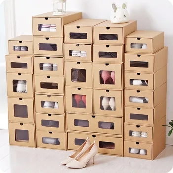 Drawer Type Cardboard Shoe Box Adult Children Transparent Shoes Storage Box Eco-friendly Kraft Paper Rectangle Storage Box
Drawer Type Cardboard Shoe Box Adult Children Transparent Shoes Storage Box Eco-friendly Kraft Paper Rectangle Storage Box