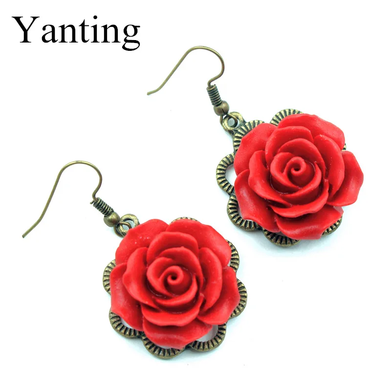 Vintage handmade lacquer carving flower Rose Earrings jewelry bride weeding accessories dangle earrings for women gift 2017 094
Vintage handmade lacquer carving flower Rose Earrings jewelry bride weeding accessories dangle earrings for women gift 2017 094