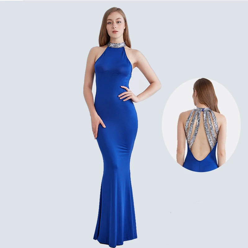 Sequin Halter Long Dress Women Elegant Backless Evening Party Maxi Dresses Sexy Lady Blue Black Bodycon Formal Prom Vestidos
Sequin Halter Long Dress Women Elegant Backless Evening Party Maxi Dresses Sexy Lady Blue Black Bodycon Formal Prom Vestidos