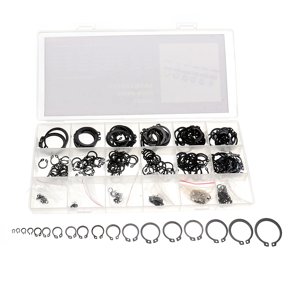 300Pcs Heat Treated Carbon Steel C-Clip Retaining Rings Circlip Snap Ring Set 9-32mm
300Pcs Heat Treated Carbon Steel C-Clip Retaining Rings Circlip Snap Ring Set 9-32mm