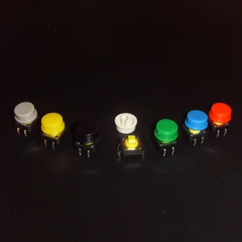 140pcs/lot 12*12*7.3mm DIP Tactile Push Button with Colorful Round Cap Tact Switches 12x12mm Colorful 
140pcs/lot 12*12*7.3mm DIP Tactile Push Button with Colorful Round Cap Tact Switches 12x12mm Colorful