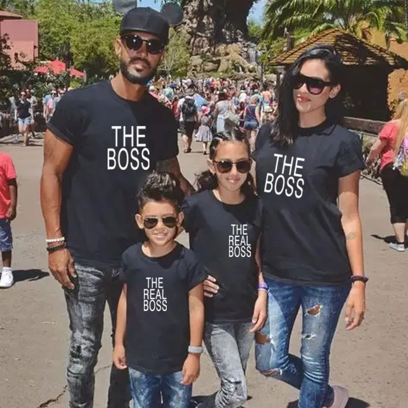 THE REAL BOSS letter family t shirt for father son mother daughter clothes daddy mommy and me baby girl matching outfits look
THE REAL BOSS letter family t shirt for father son mother daughter clothes daddy mommy and me baby girl matching outfits look