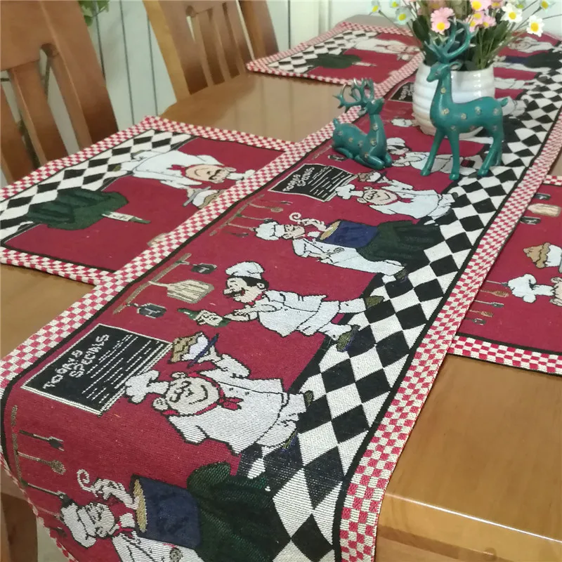 Cute Chef Table Runner Placemat Yarn Dyed Table Cloth Plate Mats Home Decor Restaurant Decor, free shipping
Cute Chef Table Runner Placemat Yarn Dyed Table Cloth Plate Mats Home Decor Restaurant Decor, free shipping