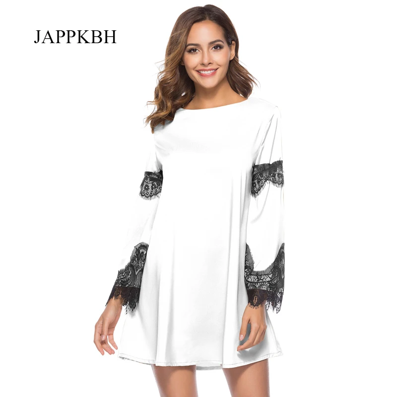 JAPPKBH Lace Autumn Summer White Dress Women New Sexy Patchwork Sleeve Women Dress Vintage Elegant Loose Party Dresses Vestidos
JAPPKBH Lace Autumn Summer White Dress Women New Sexy Patchwork Sleeve Women Dress Vintage Elegant Loose Party Dresses Vestidos