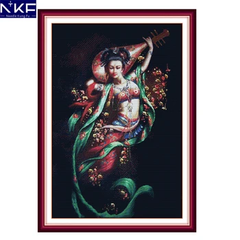 NKF Dunhuang Woman Rebounding Lute Cross Stitch Needlework Counted Cross Stitch Kit Embroidery Craft Cross Stitch for Home Decor
NKF Dunhuang Woman Rebounding Lute Cross Stitch Needlework Counted Cross Stitch Kit Embroidery Craft Cross Stitch for Home Decor