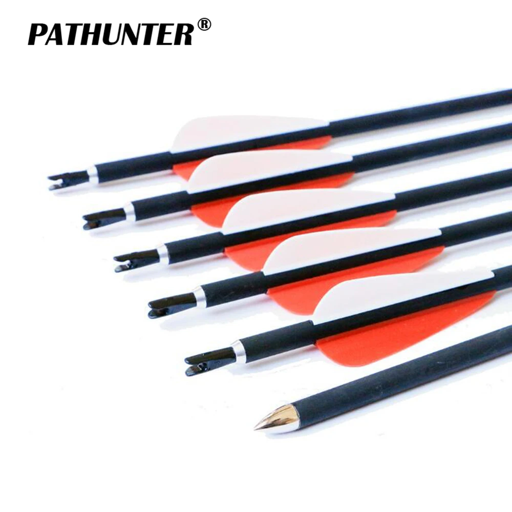 PATHUNTER 12Pcs/Lot Carbon Arrow 31inch Archery SP700 Hunter Nocks Fletched Arrows With Steel Point For Recurve Bow Target Arrow
PATHUNTER 12Pcs/Lot Carbon Arrow 31inch Archery SP700 Hunter Nocks Fletched Arrows With Steel Point For Recurve Bow Target Arrow