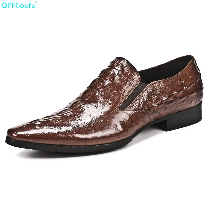 QYFCIOUFU Fashion Designer Mens Office Shoes Oxford Genuine Leather Shoe Formal High Quality Crocodile Pattern Pointy Dress Shoe
QYFCIOUFU Fashion Designer Mens Office Shoes Oxford Genuine Leather Shoe Formal High Quality Crocodile Pattern Pointy Dress Shoe