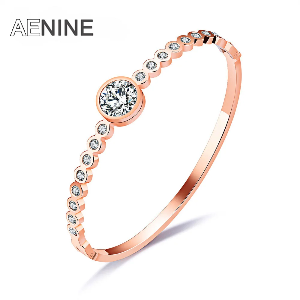 AENINE Vintage Rose Gold Color Cuff Bangles For Women Pave Cubic Zirconia Stainless Steel Promise Charm Bracelet Jewelry OGH864
AENINE Vintage Rose Gold Color Cuff Bangles For Women Pave Cubic Zirconia Stainless Steel Promise Charm Bracelet Jewelry OGH864