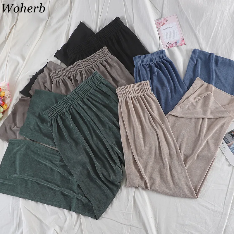 Woherb 2019 Casual Wide Leg Pants Summer Thin High Waist Pant Korean Elegant Solid Pants Streetwear Pantalones Mujer 22163
Woherb 2019 Casual Wide Leg Pants Summer Thin High Waist Pant Korean Elegant Solid Pants Streetwear Pantalones Mujer 22163