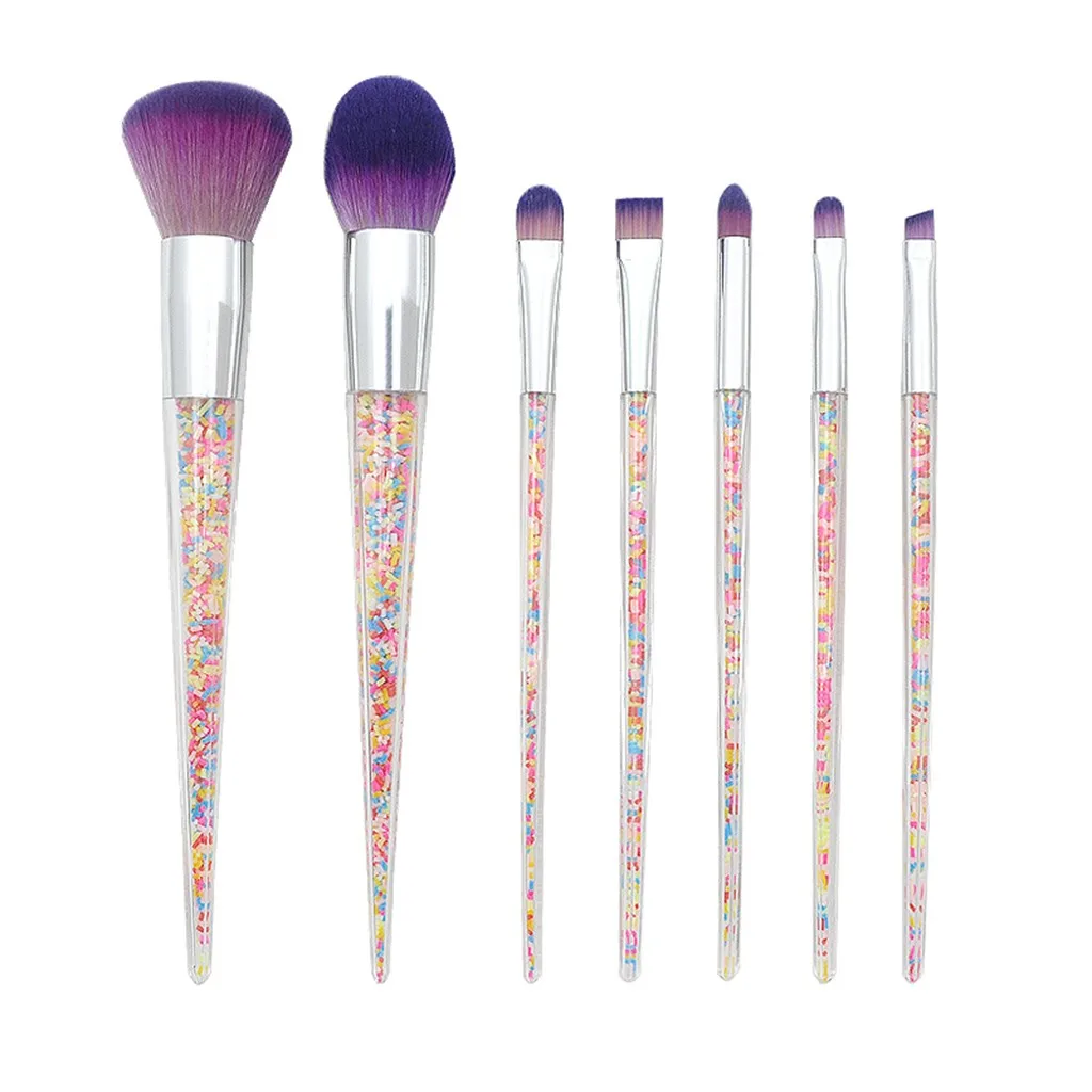 7 Pcs Colored Plastic Granule Transparent Handle Cosmetic Brush Set makeup brush holder couro pochette maquillage organizer 04*
7 Pcs Colored Plastic Granule Transparent Handle Cosmetic Brush Set makeup brush holder couro pochette maquillage organizer 04*