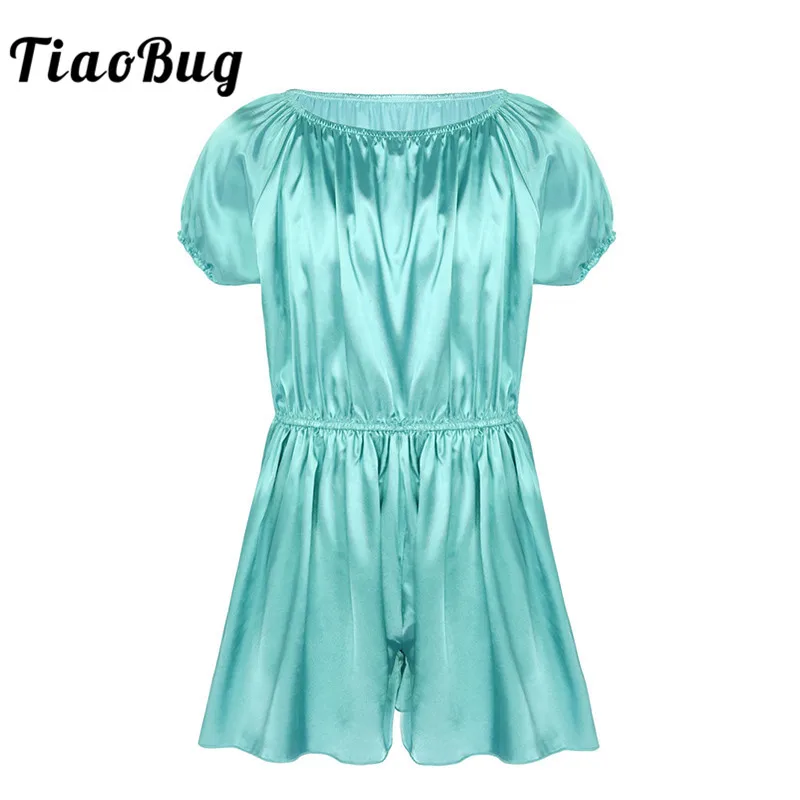 TiaoBug Men Sissy Lingerie Dress Short Sleeve Elastic Neckline Waist Soft Shiny Frilly Satin Girly Pajamas Men Gay Sexy Bodysuit
TiaoBug Men Sissy Lingerie Dress Short Sleeve Elastic Neckline Waist Soft Shiny Frilly Satin Girly Pajamas Men Gay Sexy Bodysuit