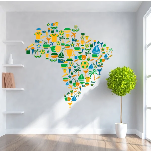 Cartoon Brazil Brasil map Removable Fantastic Wall Art Decal Wall Quote Sticker Home Decor Wall Sticker Fashion Wedding Decor
Cartoon Brazil Brasil map Removable Fantastic Wall Art Decal Wall Quote Sticker Home Decor Wall Sticker Fashion Wedding Decor