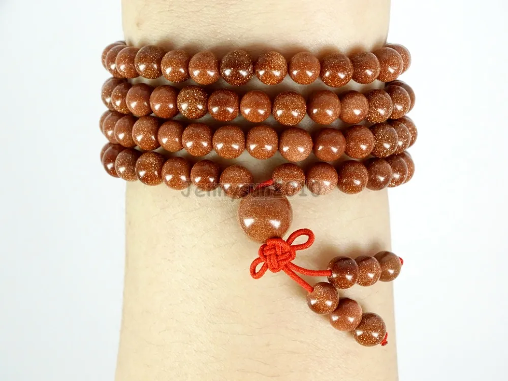 Natural Gold Sand 6mm Gems Stone Buddhist 108 Beads Prayer Mala Multi-Purpose Stretchy Bracelet 5Strands/Pack
Natural Gold Sand 6mm Gems Stone Buddhist 108 Beads Prayer Mala Multi-Purpose Stretchy Bracelet 5Strands/Pack