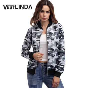 VESTLINDA Fashion Stand Collar Long Sleeve Camouflage Print Pocket Zipper Jacket Women Clothes Streetwear Coat Femme Outwear
VESTLINDA Fashion Stand Collar Long Sleeve Camouflage Print Pocket Zipper Jacket Women Clothes Streetwear Coat Femme Outwear