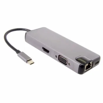 8-in-1 USB-C Adapter Type-C Hub with USB3.0 x 2 + HDMI + VGA + Gigabit Ethernet adapter 
8-in-1 USB-C Adapter Type-C Hub with USB3.0 x 2 + HDMI + VGA + Gigabit Ethernet adapter
