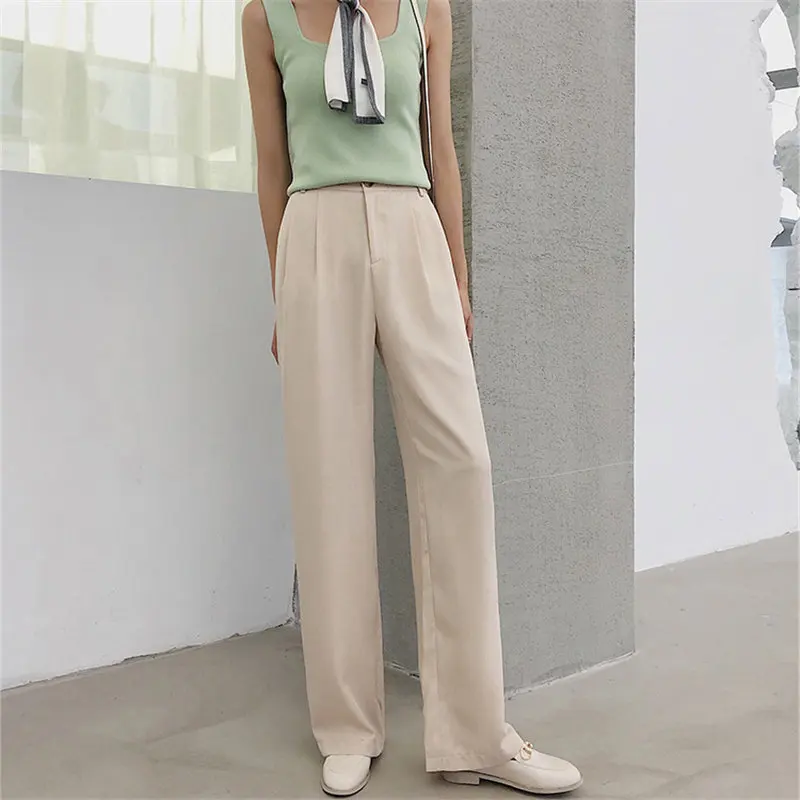 HziriP New Loose Trousers Thin Straight Solid Brief High Quality Wide Leg Fashion Summer High Waist Fresh Casual Women Pants
HziriP New Loose Trousers Thin Straight Solid Brief High Quality Wide Leg Fashion Summer High Waist Fresh Casual Women Pants