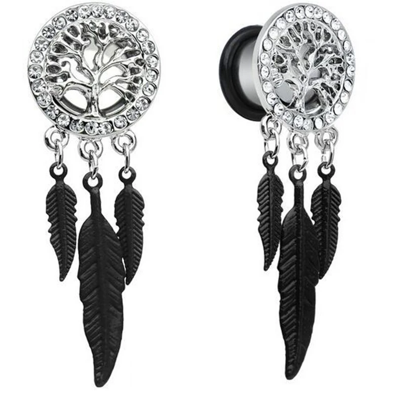 Punk Stainless Steel Tree Feather Screw Ear Plug Tunnel Stretcher Flesh Gauge Ear Expander for Men Women Body Piercing Jewelry
Punk Stainless Steel Tree Feather Screw Ear Plug Tunnel Stretcher Flesh Gauge Ear Expander for Men Women Body Piercing Jewelry