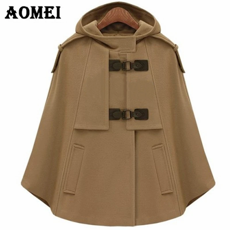 Women Autumn Winter Woolen Cape Outcoat Cloak with Hat Pocket Warm Female Eurpean Style Fall Outerwear Manteau Femme Clothing
Women Autumn Winter Woolen Cape Outcoat Cloak with Hat Pocket Warm Female Eurpean Style Fall Outerwear Manteau Femme Clothing