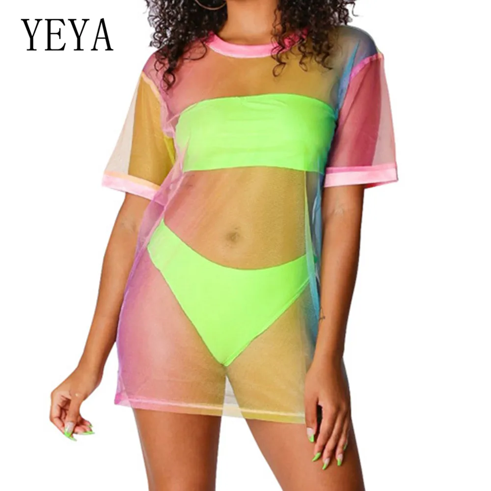 YEYA Special Design Sexy Three Piece See Through Sets Women Transparent Tie Dye Print Hollow Out Beachwear Festival Clothes
YEYA Special Design Sexy Three Piece See Through Sets Women Transparent Tie Dye Print Hollow Out Beachwear Festival Clothes