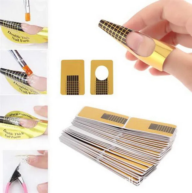 100PCS/pack Golden Horseshoe Shape Nail Forms Nail Art Sculpting unhas posticas Acrylic UV Gel Tips Extending Nail Tools
100PCS/pack Golden Horseshoe Shape Nail Forms Nail Art Sculpting unhas posticas Acrylic UV Gel Tips Extending Nail Tools