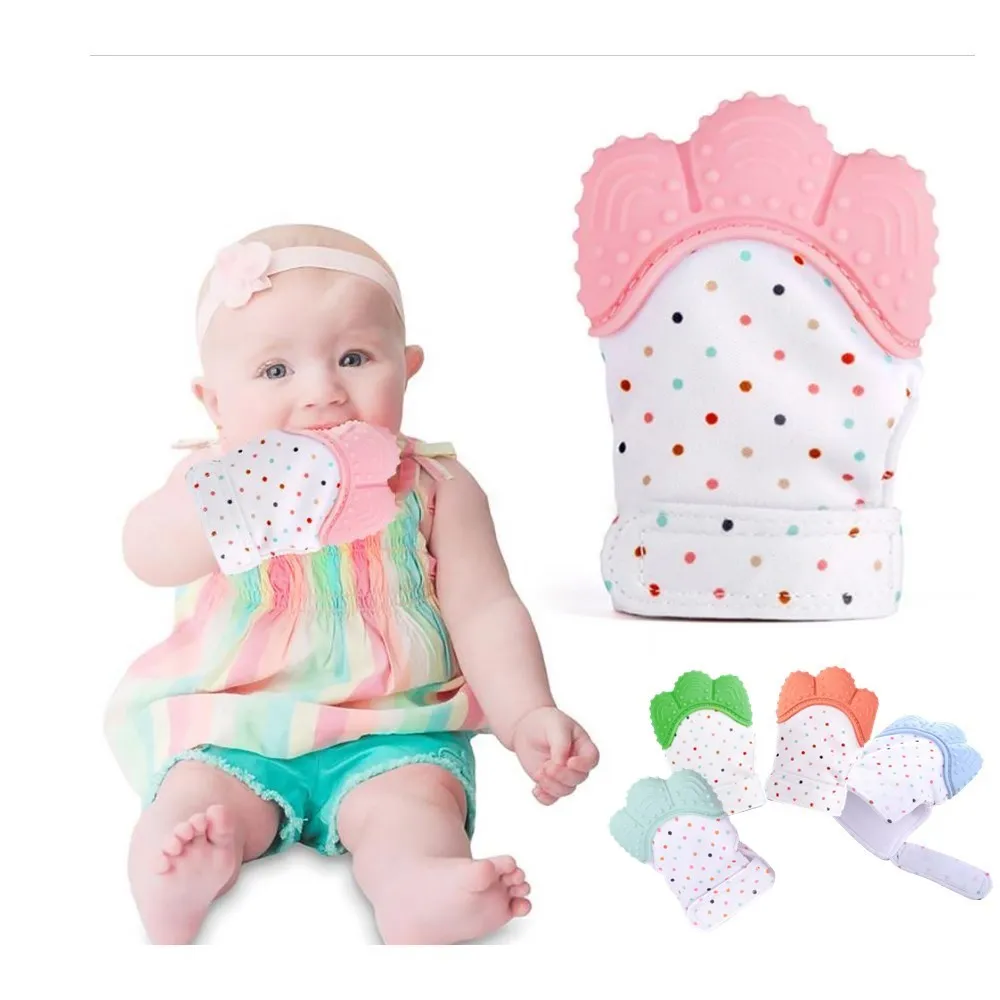 silicone baby teething mitten