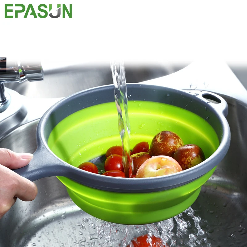 Folding Silicone Strainer Drainer Washing Basket Kitchen Foldable Colander Fruit Vegetable Collapsible Strainer With Handle
Folding Silicone Strainer Drainer Washing Basket Kitchen Foldable Colander Fruit Vegetable Collapsible Strainer With Handle