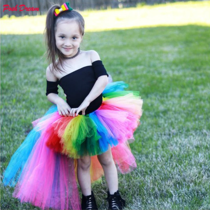 

POSH DREAM Easter and Pink Unicorn Girls Toddler Skirts Magical High Low Tutu Skirts for Girls Colorful Unicorn Birthday Tutu