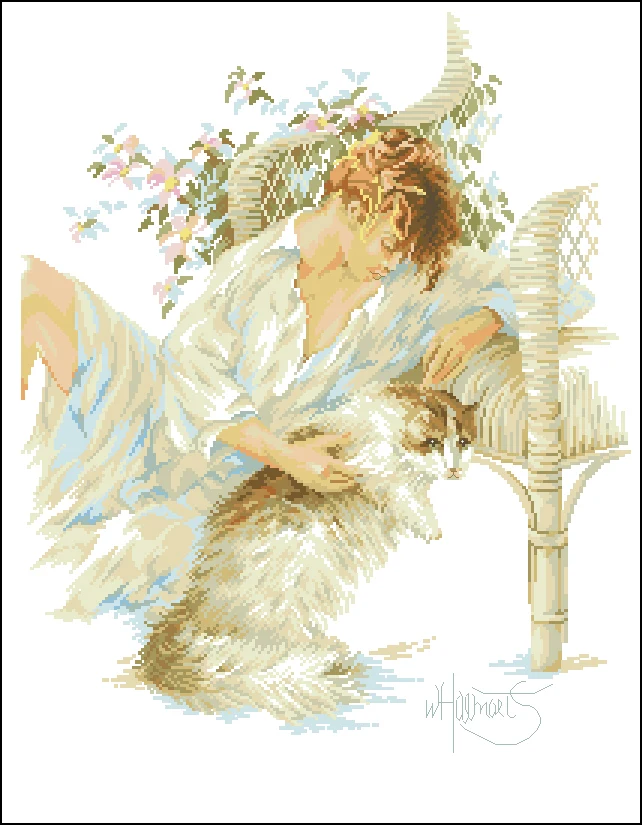 Gold Collection Counted Cross Stitch Kit Seated Girl with Cat Kitty Kitten Pet Animal Lanarte 33831
Gold Collection Counted Cross Stitch Kit Seated Girl with Cat Kitty Kitten Pet Animal Lanarte 33831