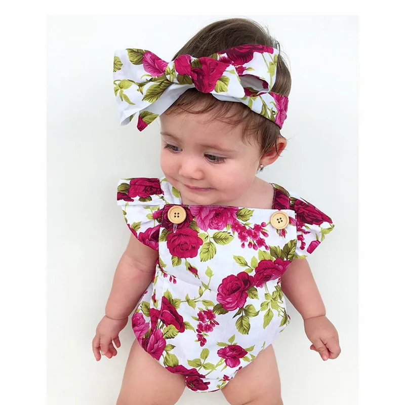 CYSINCOS 2pcs Set Newborn Baby Girls Summer Floral Print Ruffles Rompers + Headhand Baby Girls Flower Jumpsuit Clothes Outfits
CYSINCOS 2pcs Set Newborn Baby Girls Summer Floral Print Ruffles Rompers + Headhand Baby Girls Flower Jumpsuit Clothes Outfits