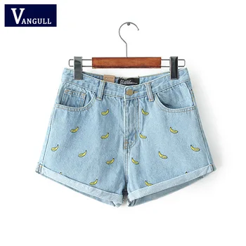 Korean version of the summer and banana flower embroidery cotton curling plus size casual female waist denim shorts
Korean version of the summer and banana flower embroidery cotton curling plus size casual female waist denim shorts