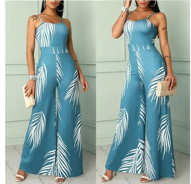 Summer V Neck Jungle Leaf Print Boho Sexy Jumpsuit Women 2019 Sleeveless Strap Wide Leg Pants Beach Vacation Lady Rompers
Summer V Neck Jungle Leaf Print Boho Sexy Jumpsuit Women 2019 Sleeveless Strap Wide Leg Pants Beach Vacation Lady Rompers