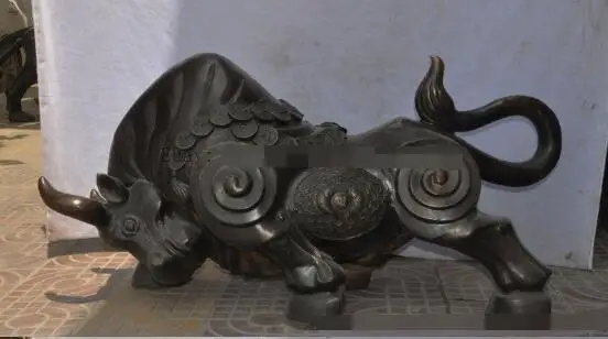 S02235 42"chinese bronze money coin fish Wall Street Bullfighting Ox bull Cattle statue B0403
S02235 42"chinese bronze money coin fish Wall Street Bullfighting Ox bull Cattle statue B0403