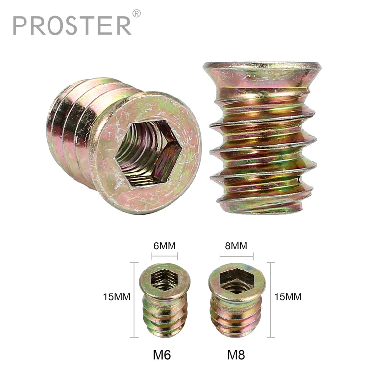 Proster 100 Pcs M6 M8 Zinc Alloy Thread For Wood Insert Nut Flanged Hex Drive Head Furniture Zinc Type D Screw Hex Socket Nut
Proster 100 Pcs M6 M8 Zinc Alloy Thread For Wood Insert Nut Flanged Hex Drive Head Furniture Zinc Type D Screw Hex Socket Nut
