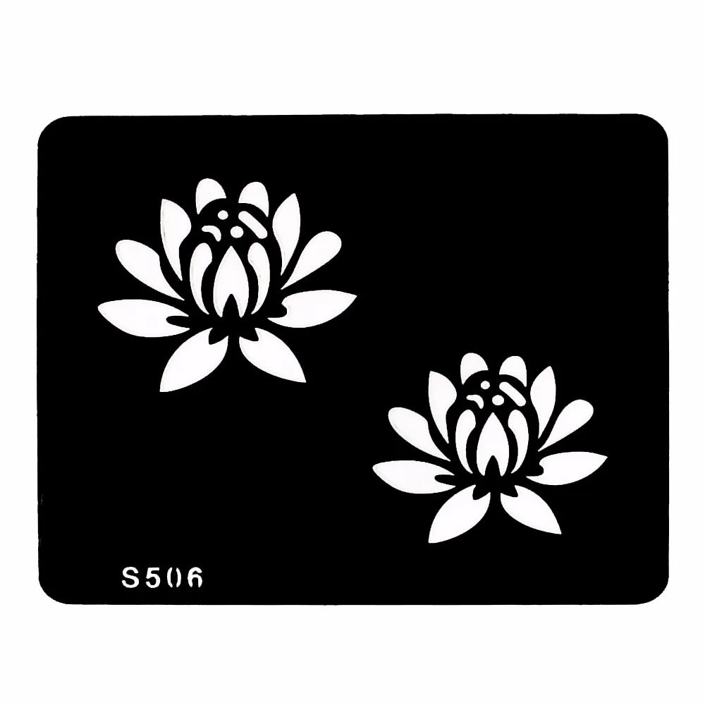 8 Pieces Small Henna Tattoo Stencil Paint Lotus Flower Sun Design Paste Drawing Lady Body Art Tattoo Stencil Accessories S500#01 (1