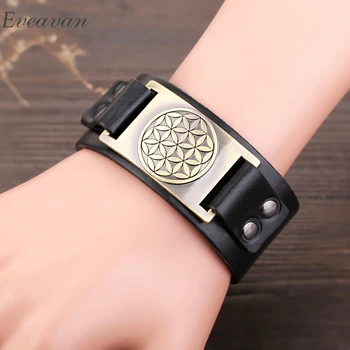 EUEAVAN 5pcs Mixed Color Flower of Life Slavic Badge Charms Bracelet Leather Bangles Sacred Geometry Jewelry For Men
EUEAVAN 5pcs Mixed Color Flower of Life Slavic Badge Charms Bracelet Leather Bangles Sacred Geometry Jewelry For Men