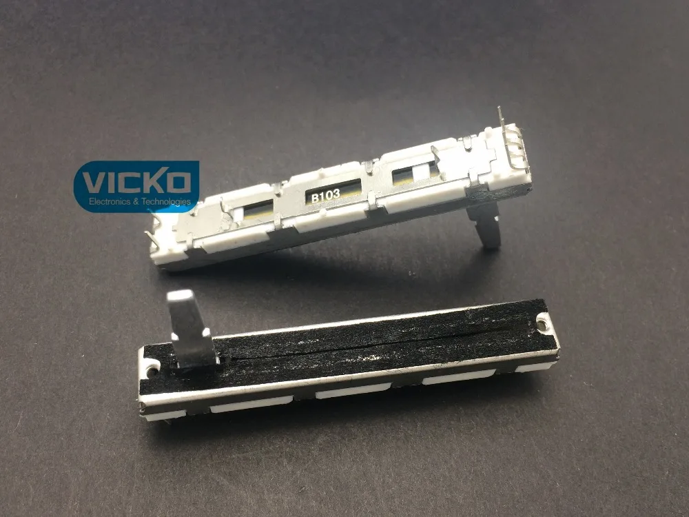 

[VK]SC4580G double Imported diaphragm mixer straight type potentiometer 60mm 6CM B103 B10K B10KX2 Travel 45mm handle 20mm switch