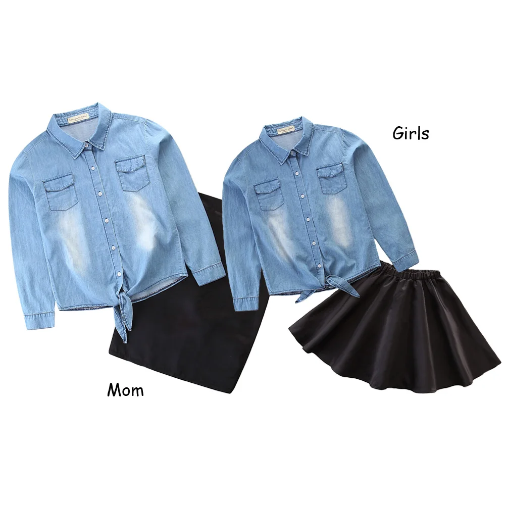 Toddler Girl Clothing Family Matching Mother Daughter Clothes Set Denim Blouse Coat+High Waist Bodycon Skirt Parent Child Outfit
Toddler Girl Clothing Family Matching Mother Daughter Clothes Set Denim Blouse Coat+High Waist Bodycon Skirt Parent Child Outfit