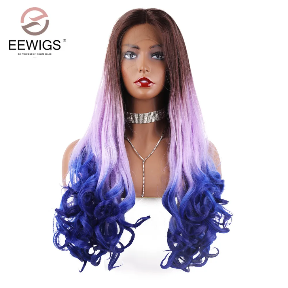 EEWIGS Pink to Blue Lace Front Wig with Brown Roots Long Wavy Ombre Color Wigs for Black Women Heat Resistant Fiber Drag Queen
EEWIGS Pink to Blue Lace Front Wig with Brown Roots Long Wavy Ombre Color Wigs for Black Women Heat Resistant Fiber Drag Queen
