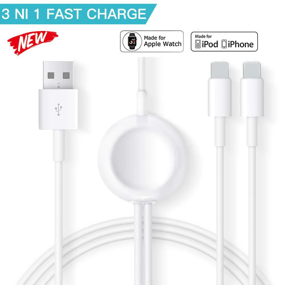 Hessy 3 In 1 Wireless Charger for Apple Watch 1 2 3 4 Quick fast Charging 2 USB Cable for IPhone X Xs 8 Plus IPad USB Data Cable
Hessy 3 In 1 Wireless Charger for Apple Watch 1 2 3 4 Quick fast Charging 2 USB Cable for IPhone X Xs 8 Plus IPad USB Data Cable