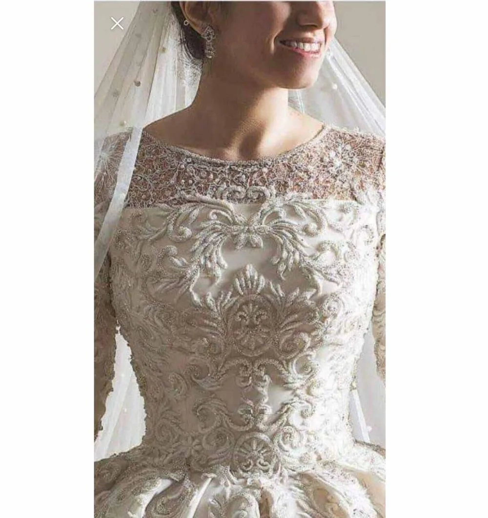 Luxury Wedding Dresses O Neck Beaded Pearls Long Sleeve Ball Gown Bridal Dresses
Luxury Wedding Dresses O Neck Beaded Pearls Long Sleeve Ball Gown Bridal Dresses
